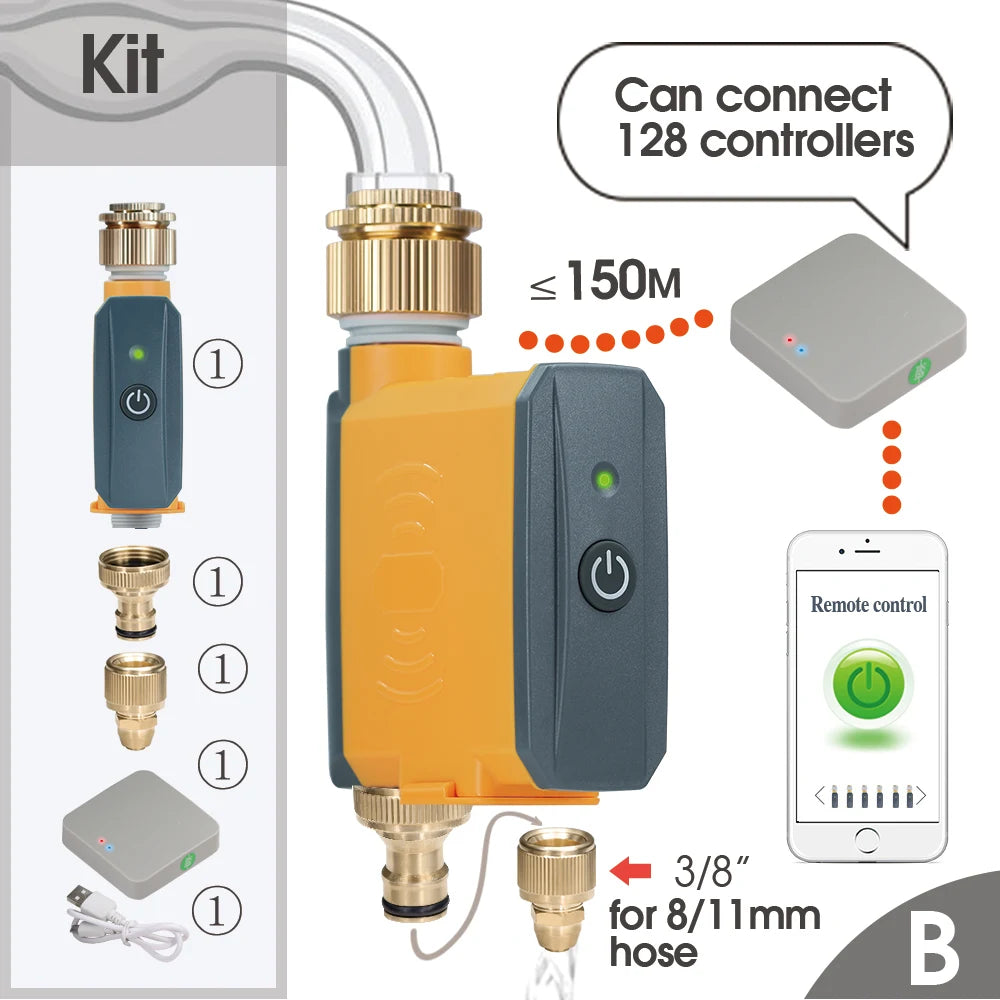 Messing-Anschlüsse Zigbee Smart Valve Intelligenter automatischer Wifi-Garten-Wasser-Timer für Sprinkler-Schlauch-Hahn-Tropfbewässerungssystem-Controller-Telefon-Fernbedienung