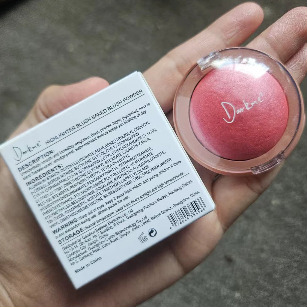 4-Farben-Highlighter, perlmuttartig, gebacken, aufhellendes Rouge, Puder, Wangentönung, Rouge, Kontur-Highlighter, Gesichtsschatten, Schimmer-Rouge