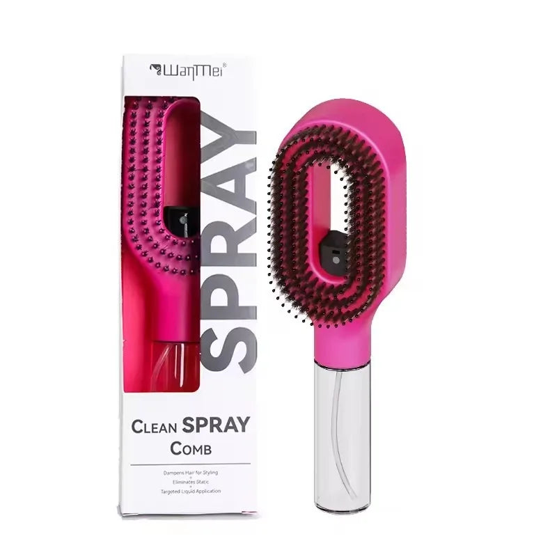 2-in-1 Haarkamm mit Sprühflasche – Kopfhautmassage & Styling | Nass & Trocken