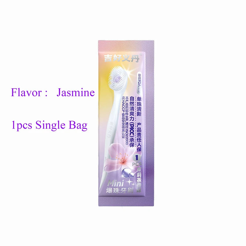 Mini-Zahnbürste mit Mund, Lufterfrischer, Perlen, Zahnstocher und Zungenschaber, 4-in-1, zum Entfernen von Mundgeruch, tragbares Mundpflege-Werkzeug, 1/20/24 Stück