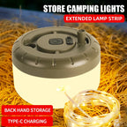 LED-Lichterkette, tragbar, Camping-Lichter, 1800 mAh, wiederaufladbar, 8 m, Außenatmosphäre, Zelt, Hochzeit, Weihnachten, Dekor, Streifen, Sternlampe