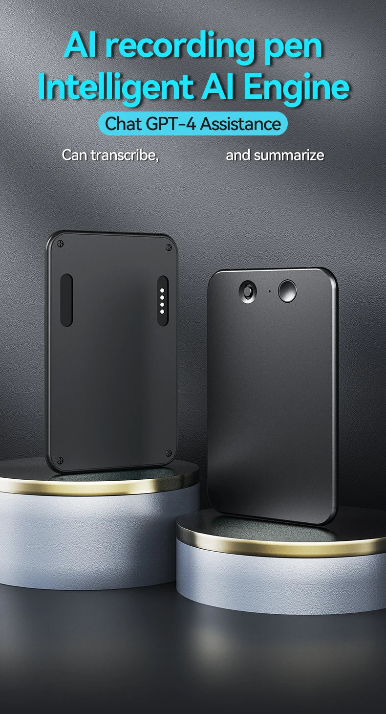 AI ChatGPT App Telefonanruf Aktivierter Diktiergerät Transcribe Summarize Smart Magnet Adsorb 8-128 GB Ultradünnes Kartendiktiergerät