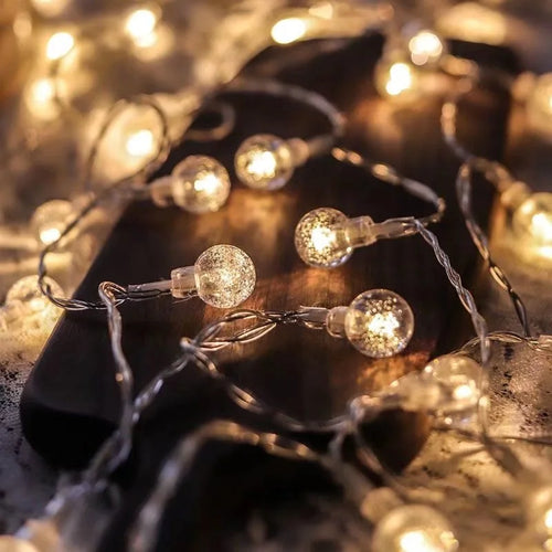 1,5/3M Weihnachtsbeleuchtung Schneeflocke Lichterketten Lichterkette Wasserdichte Sternkugel LED Lampe für Zuhause Weihnachtsbaum Garten Dekor