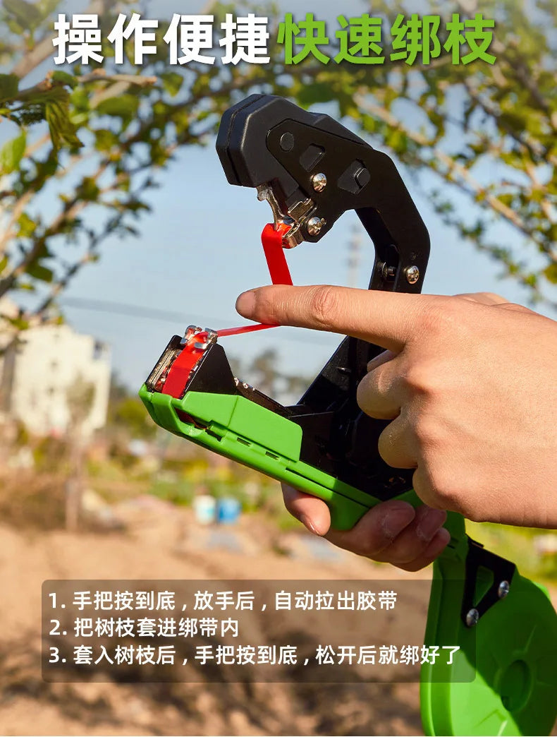 Leichte Pflanzenbindemaschine, Gartenpflanzenrebe, Tapetool für Gemüse, Trauben, Tomaten, Gurken, Pfeffer, Tapener, Bänder, Bindewerkzeug