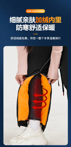 72CM Winter Motorrad Knie Wärmer Fleece Verdicken Pad Warme Wasserdichte Knie Ärmeln