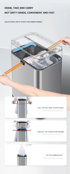 9/15/20/30/40/50/60 Mülltonne Große kapazität Edelstahl Smart Sensor Mülleimer Automatische Abfall Bins Küche Mülleimer