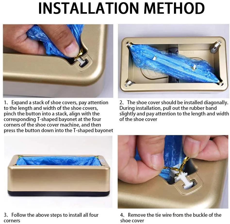 Automatischer Einweg-Schuhüberzug, wasserdichter Überschuhtspender, tragbare freihändige Maschine für die Supermarktfabrik im Home Office