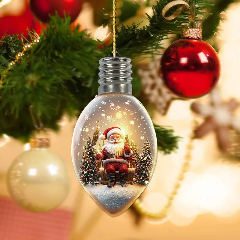 6 Stück Wunschflasche Weihnachtsbaum Anhänger Dekoration Acryl Weihnachtsanhänger Kinder Geburtstag Party Geschenke Weihnachtsschmuck