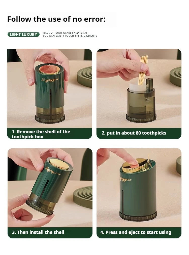 GIANXI Zahnstocherspender, umweltfreundliches Material, Presstyp, Zahnstocherhalter, Zuhause, geteiltes Design zur Aufbewahrung, Zahnstocherbox