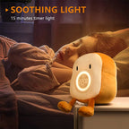 D2 Toast Plüsch Wecker Lampe wiederauf ladbare dimmbare Nachttisch Schlafzimmer Uhr mit Dual Snooze Alarm Kinder niedlichen Dekor Nachtlicht