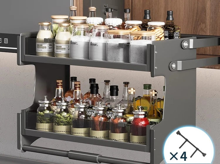 Hängeschrank, Hebekorb, Küchenschrank, Hochschrank, Kühlschrank, Ofen, Snacks Gewürzkorb, Vertiefung Lagerregal