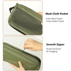 Outdoor-Klappstuhl mit Reißverschlusstasche und Netztasche, integrierter Aufbewahrungsstuhl, verschleißfest, für Picknick, Gartenarbeit, Grillen, Wandern