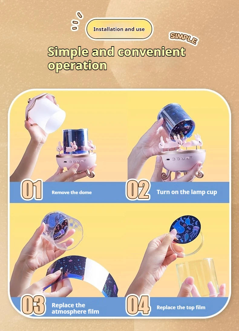 Sternprojektor für Kinder, 12 Filme, Sternlichter für Deckenprojektor, Baby-Nachtlampe mit Bluetooth-Lautsprecher, exquisite Geschenke