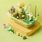 CONUSEA Kinder-Küchen-Spielset – Spülbecken mit elektrischem Wasserhahn, Zubehör, CE, ab 3 J.