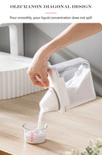 Boîte de rangement hermétique de 2 300 ml pour lessive en poudre, avec couvercle, pour céréales et eau de Javel, avec étiquettes