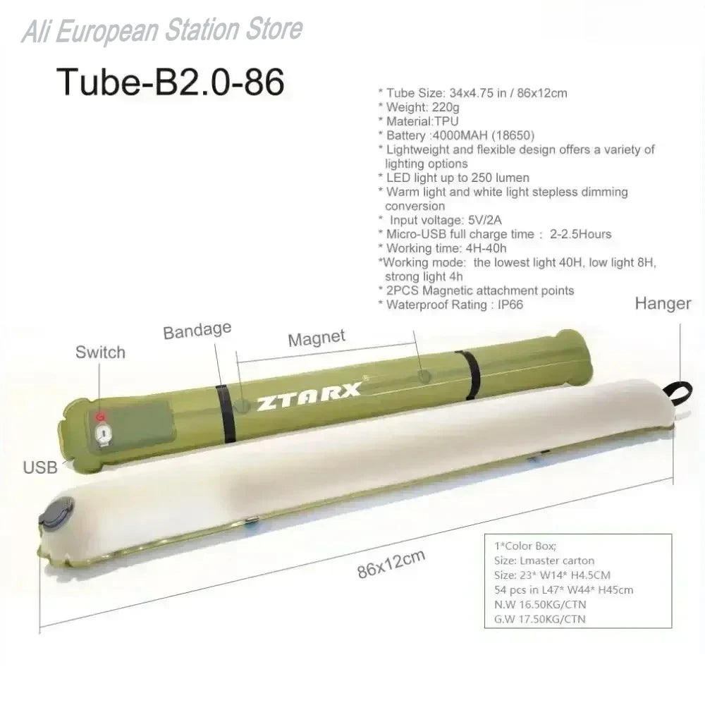 Wasserdichte Zeltleuchte für den Außenbereich, aufblasbare Campingleuchte mit magnetischer, solarbetriebener, wiederaufladbarer USB-Campinglampe