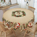 Vintage-Weihnachtstischdecke, Weihnachtsmann, Schneemann, Tischdecke, Weihnachtsdekoration für Zuhause, 2025, Weihnachtsgeschenke, Navidad Noel, Neujahr 2026