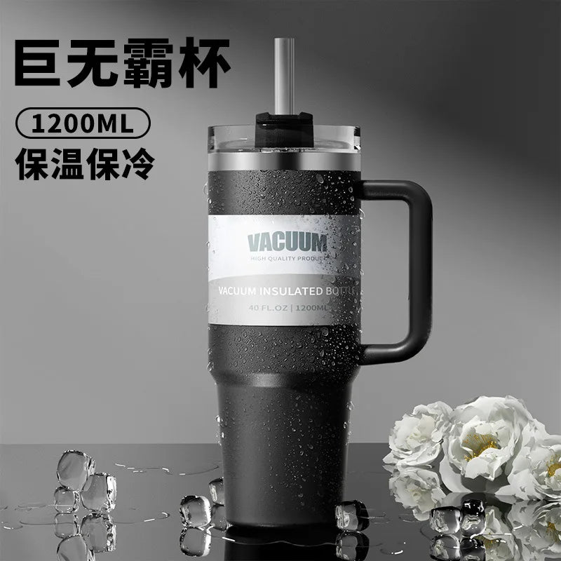 40-Unzen-Autobecher, isolierter Strohbecher aus Edelstahl 304, Eisbecher, Auto-Wasserbecher