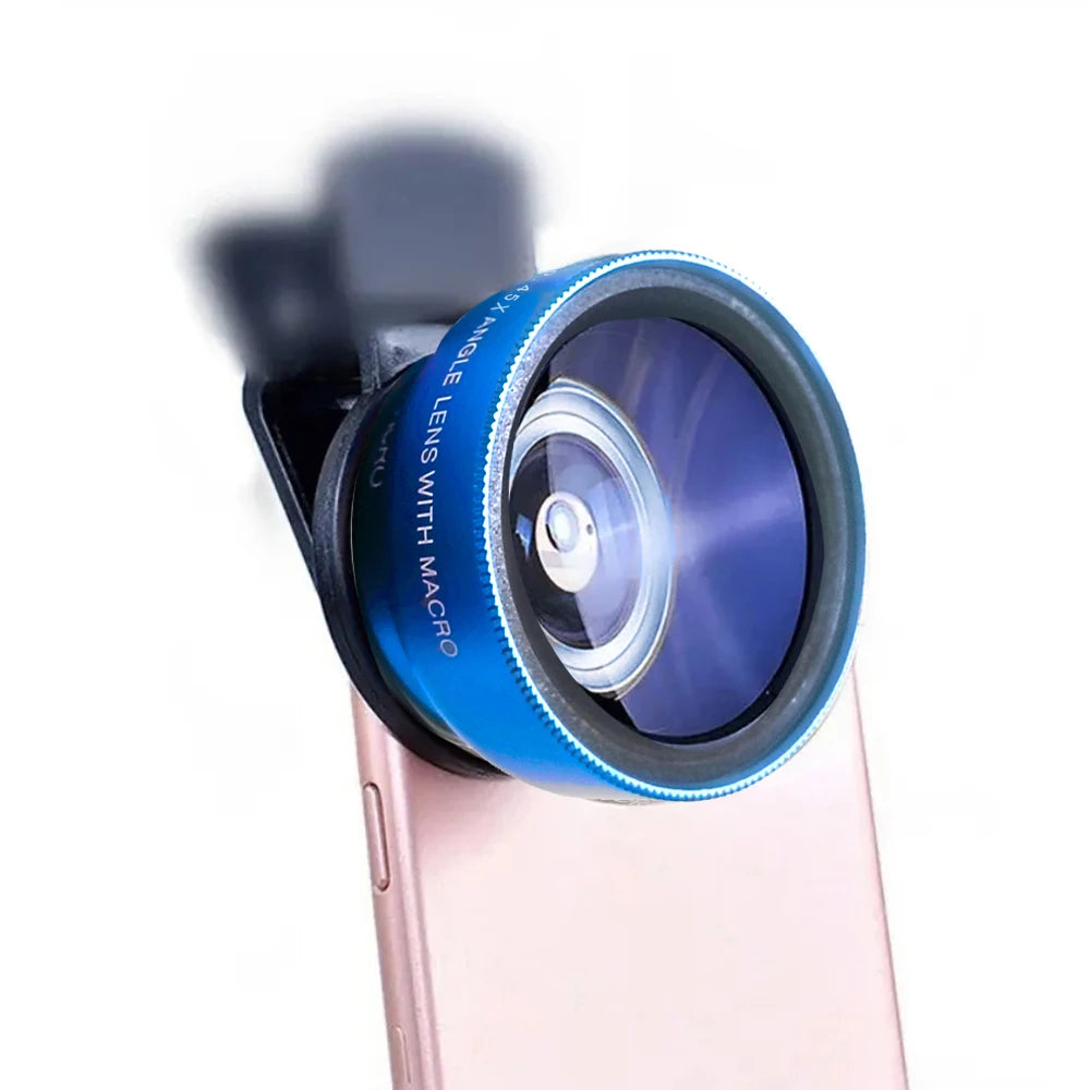 2-in-1-Kameraobjektiv-Set mit 0,45-fachem Weitwinkel und 12,5-fachem Makroobjektiv für HD-Kameras auf iPhones, iOS- und Android-Smartphones