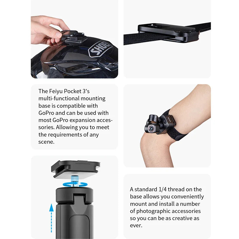 FeiyuTech Feiyu Pocket 3 Kit Kabellose, abnehmbare 3-Achsen-Stabilisator-Gimbal-Kamera 4K60fps-Aufnahmen Magnetische Befestigung AI-Tracking