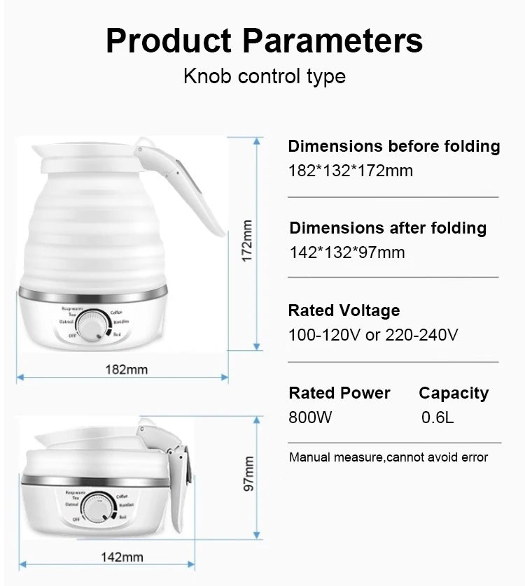 110V/220V Reise Camping Tragbare Faltbare Silikon Wasserkocher Kochendem Heißes Wasser Wärmedämmung Heizung Kessel Teekanne