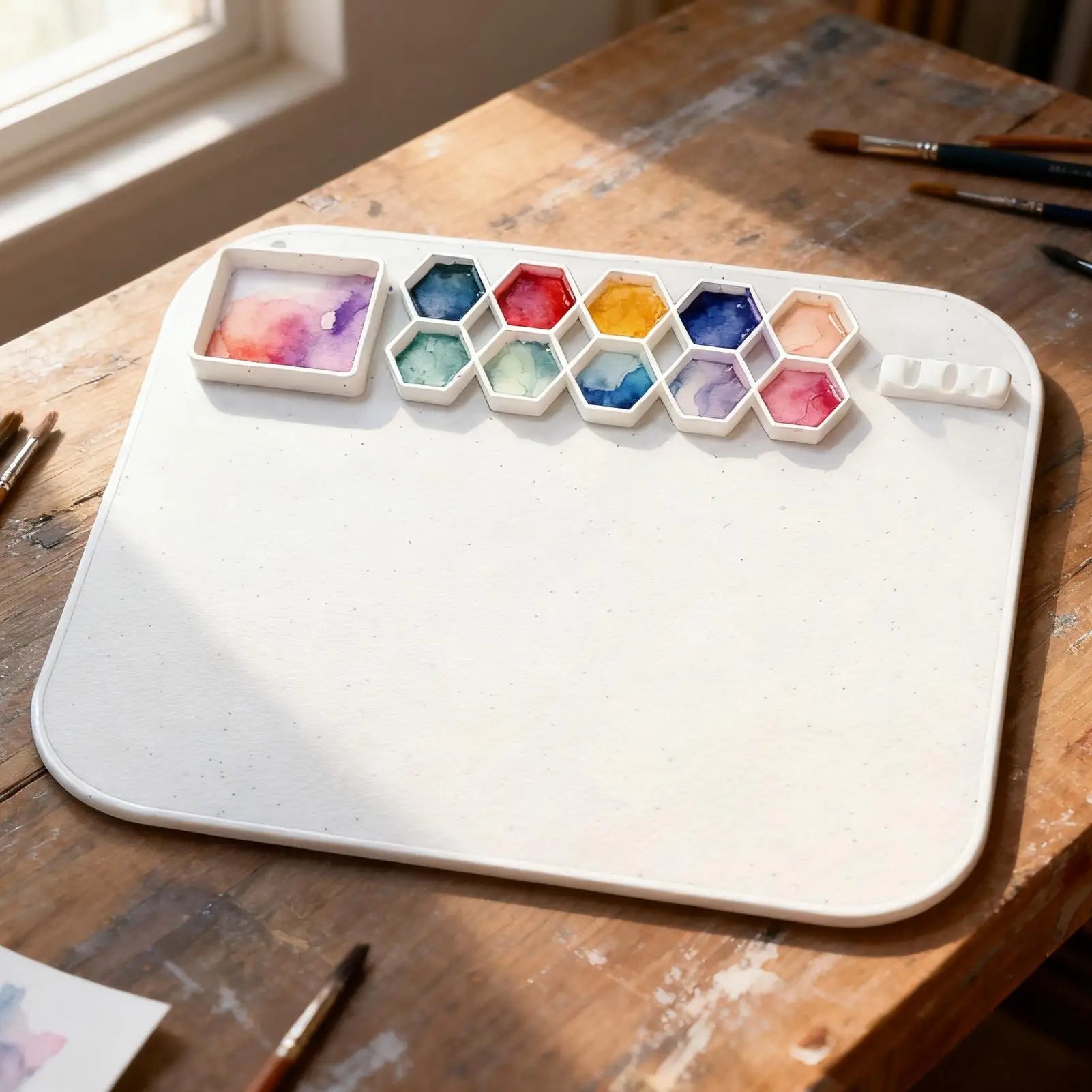 Silikon-Malmatte 40×50cm – Rutschfest, antihaftend, waschbar, für Kinder & Künstler, Weiß oder Mintgrün