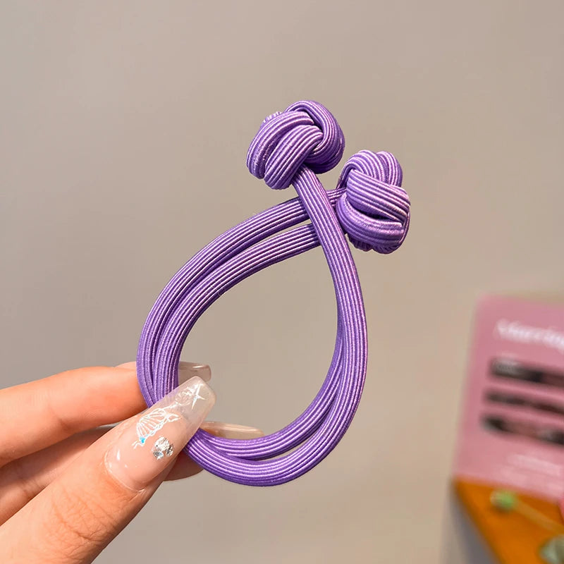 Haarband mit Knotendesign, elastisches Nylon-Haargummi für Pferdeschwänze, dickes und strapazierfähiges Haarstyling-Accessoire, schlichte Eleganz und Niedlichkeit für jeden Tag, verschiedene Farboptionen