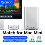 ORICO MiniTower für Mac Mini M4 Pro Dockingstation mit M.2 SSD Typ C Dockingstation Desktop Hybrid-Speichersystem DAS