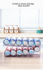 Stapelbarer Kühlschrank-Organizer, Behälter, Pop-Soda-Dosenspender, Getränkehalter für Kühlschrank, durchsichtiges Kunststoff-Aufbewahrungsregal für Lebensmittel in Dosen