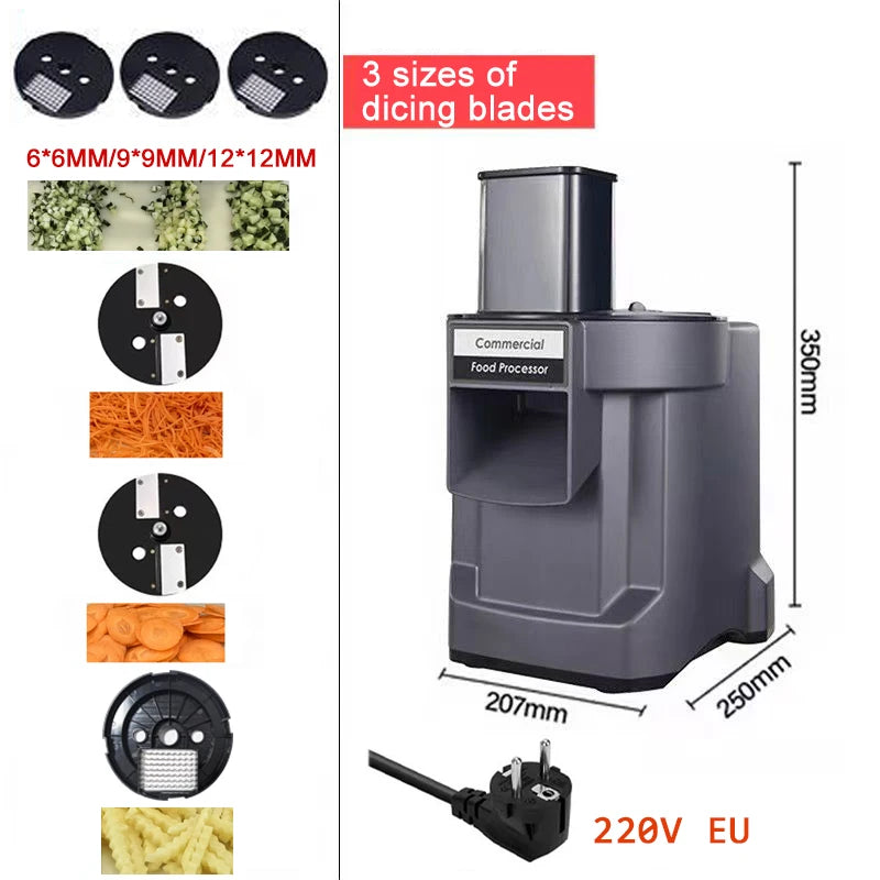 Elektrischer Gemüseschneider 3-in-1 – Multifunktionale Schneidmaschine für Küche & Gastronomie
