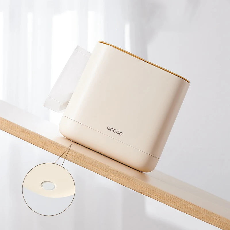 Hochwertige Taschentuchbox für Wohnzimmer, multifunktional, mit Schublade und Abfalleimer (2-in-1-Funktion)
