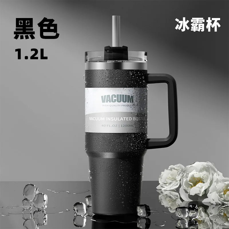 40-Unzen-Autobecher, isolierter Strohbecher aus Edelstahl 304, Eisbecher, Auto-Wasserbecher