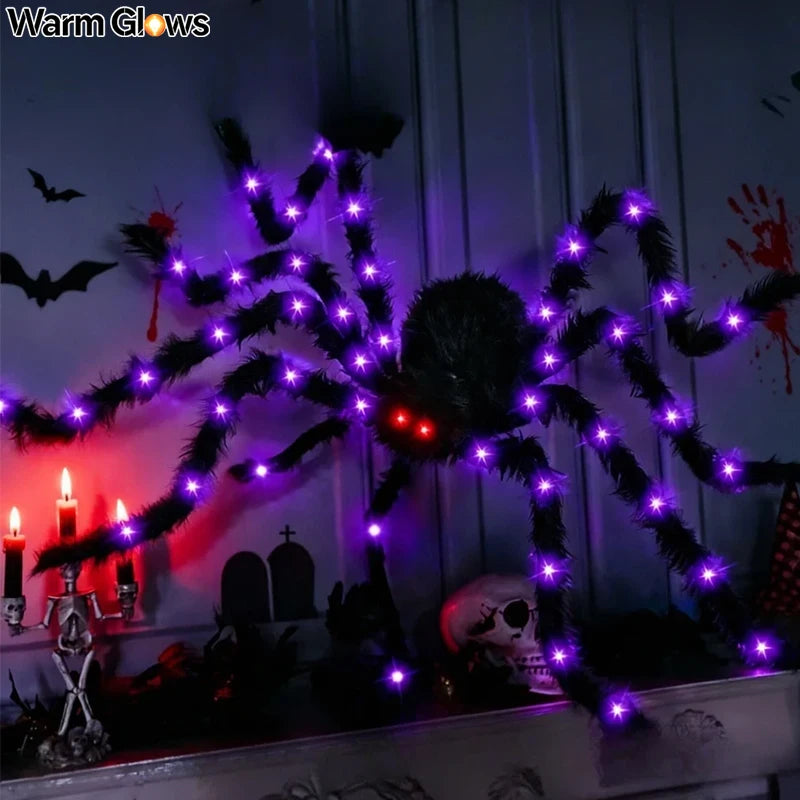 Halloween LED-Riesenspinne 150 cm mit biegbaren Beinen