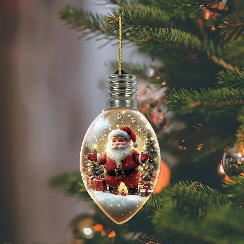 6 Stück Wunschflasche Weihnachtsbaum Anhänger Dekoration Acryl Weihnachtsanhänger Kinder Geburtstag Party Geschenke Weihnachtsschmuck