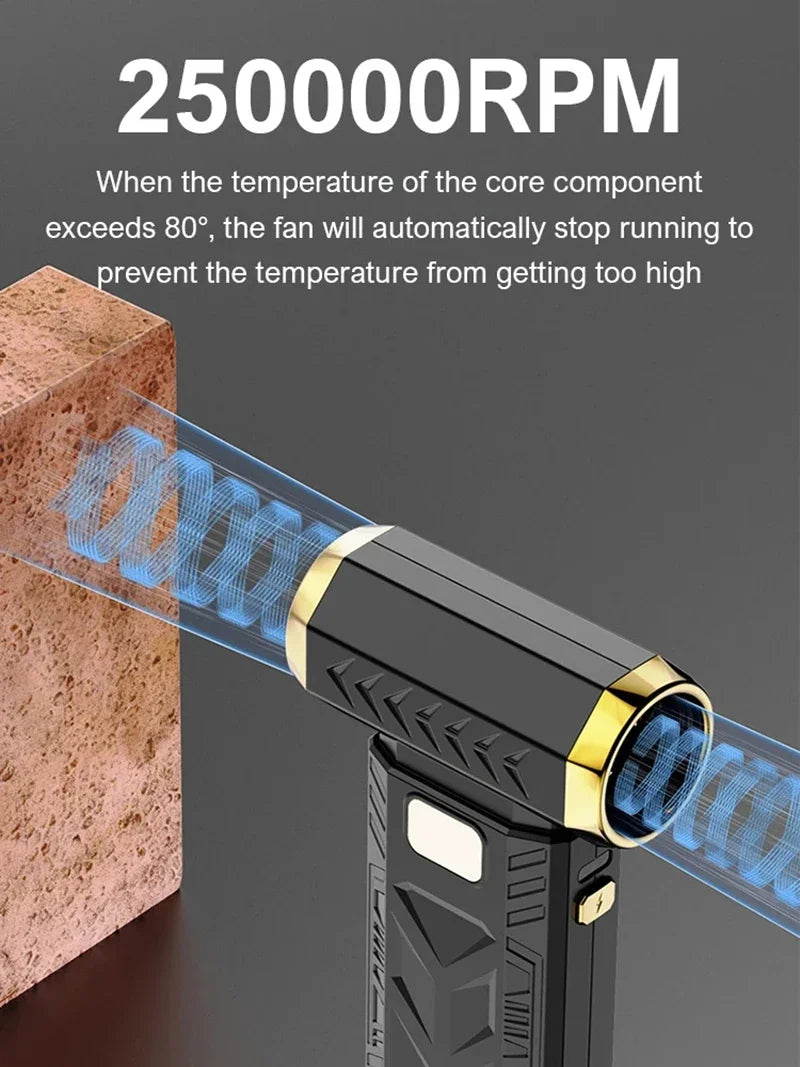Xiaomi 400000 U/min Violent Fan Leistungsstarkes elektrisches Gebläse Tragbarer Staubreiniger Typ C Aufladung 53 m/s Bürstenloser Turbo-Jet-Lüftergebläse