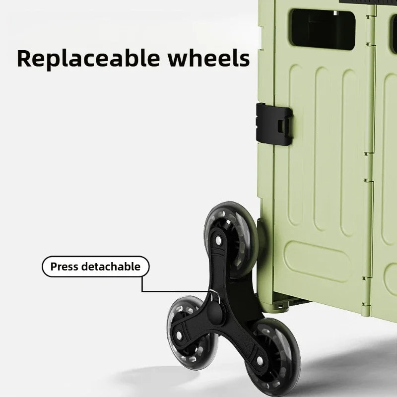 Multifunktionaler Einkaufswagen für den Haushalt, tragbarer, faltbarer Einkaufswagen, Anhänger, Camping, Aufbewahrungsbox mit großem Fassungsvermögen