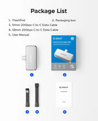 ORICO FlashPod 1 TB MINI magnetische tragbare SSD bis zu 2000 MB/s ProRes mit Direktstecker für iPhone 15 16 Serie, Tablets, Laptop