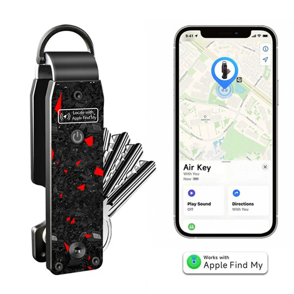 Schlüssel-Organizer funktioniert mit Apple Find My, integrierten Airtag-Chips, fasst 2–6 Schlüssel, Auto-Schlüsselanhänger mit GPS-Tracker, (nur iOS)