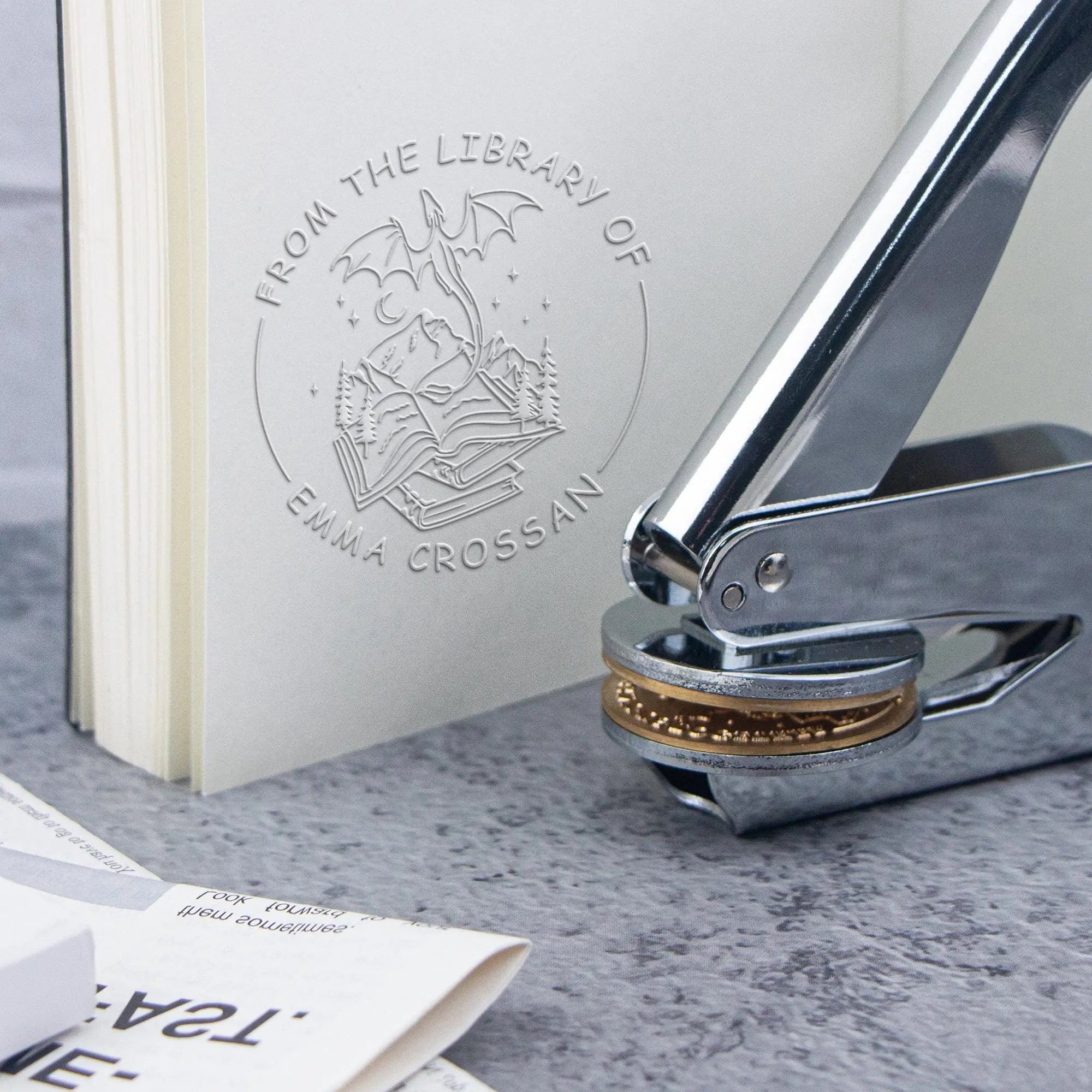 Embosser-Stempel, Logo, individuelle Hochzeit, Bibliothek, Buch, private Siegel, individuelle Anpassung, Umschlag, Party-Einladung, Prägestempel, DIY