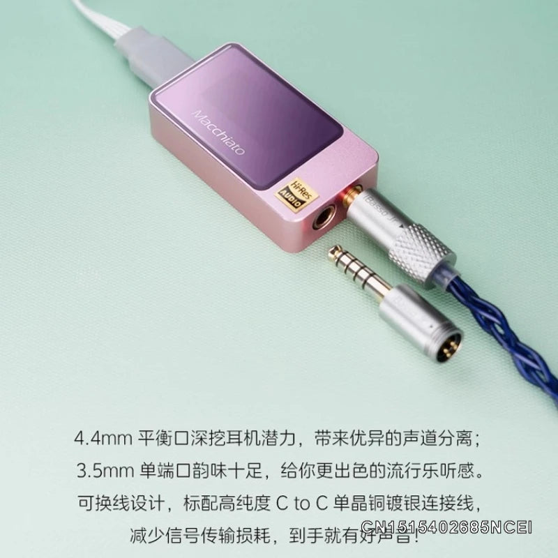 【Zuno Choice】iBasso Macchiato Kopfhörerverstärker, tragbarer DAC-AMP, Typ C, Dual CS43131-Chips, DSD256X 2, unterstützt 3,5-mm-Mikrofon für PC