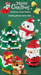 Weihnachtsgeschenke Micro Baustein DIY Domino Spiel Weihnachtsmann Rentier Urlaub Puzzle Montage Ziegel Tischdekoration Spielzeug