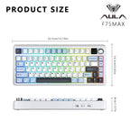 AULA F75 MAX mechanische Gaming-Tastatur, 75 % verkabelt/Bluetooth/2,4 G, Hot-Swap-RGB-E-Sport-Tastatur mit TFT-Bildschirm für PC/Mac ﻿