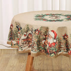 Vintage-Weihnachtstischdecke, Weihnachtsmann, Schneemann, Tischdecke, Weihnachtsdekoration für Zuhause, 2025, Weihnachtsgeschenke, Navidad Noel, Neujahr 2026