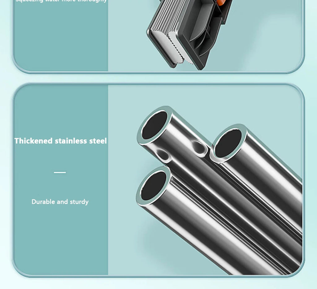 Gepresster selbstentleerender Gummi-Baumwollmopp, freihändiger magischer selbstreinigender Flachmopp, wiederverwendbarer Schwamm, Haushalts-Bodenreinigungswerkzeug