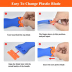 Auto-Aufkleber-Entferner-Schaber, 100 Stück, Kunststoffklingen zum Entfernen von Kleber, Schaben, Aufklebern, Etiketten und Abziehbilder aus Glas, Windschutzscheiben