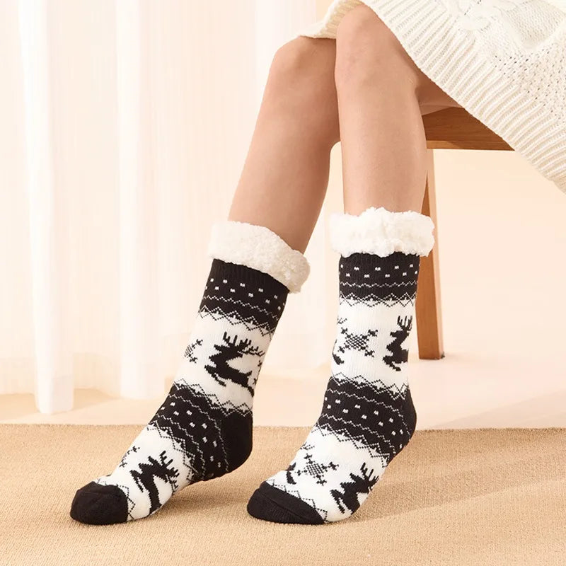 Weihnachten Elch Bodensocken Weihnachten Winter Fleece Schlafteppich Socken Frohe Weihnachten Geschenk Feliz Navidad Frohes Neues Jahr 2026