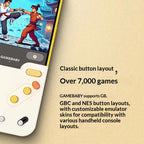 Bitmolab GAMEBABY iPhone Hülle mit Gamepad – GB/GBC/NES-Layout, Carbon Fiber, iPhone 15–17
