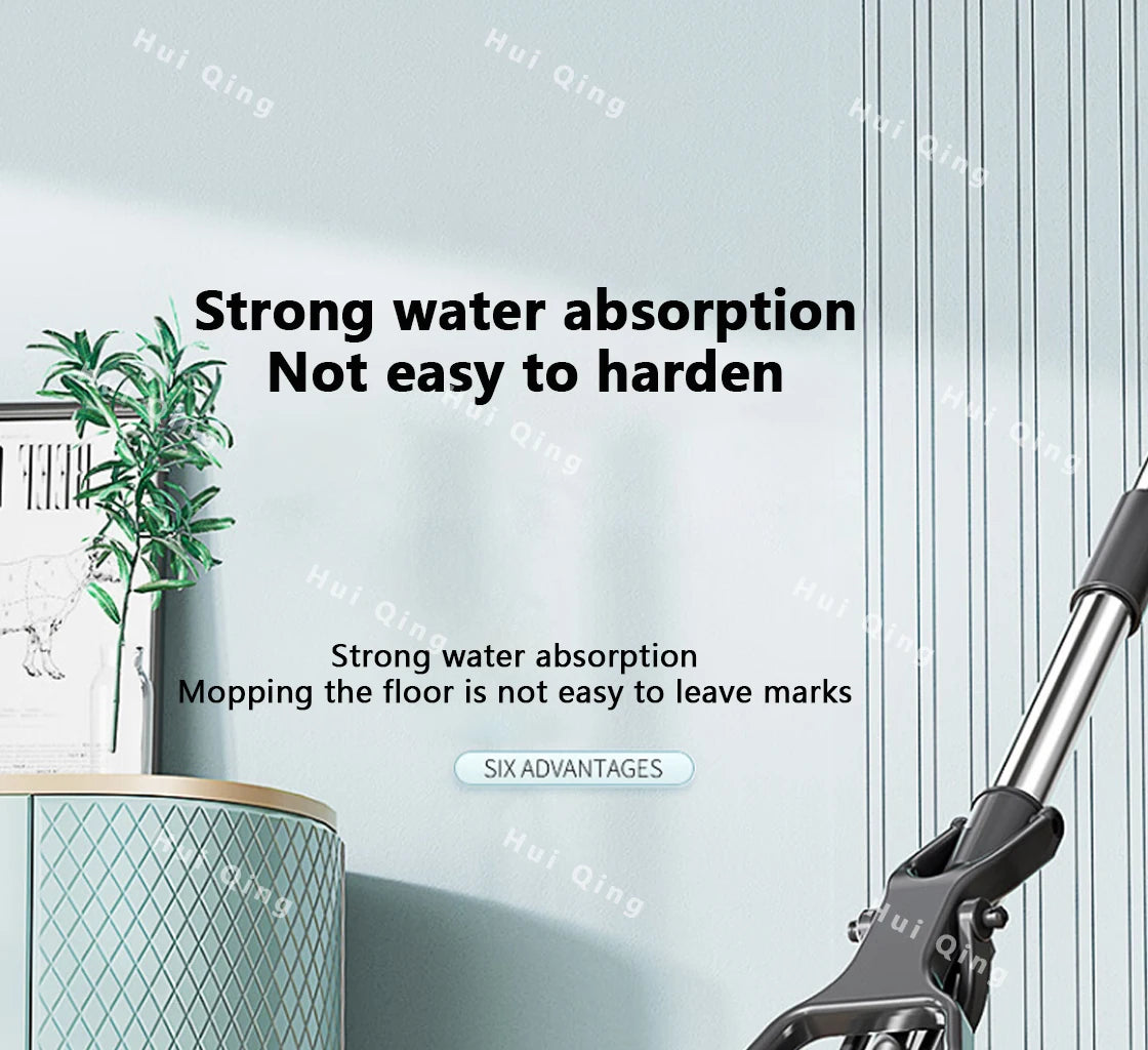 Gepresster selbstentleerender Gummi-Baumwollmopp, freihändiger magischer selbstreinigender Flachmopp, wiederverwendbarer Schwamm, Haushalts-Bodenreinigungswerkzeug