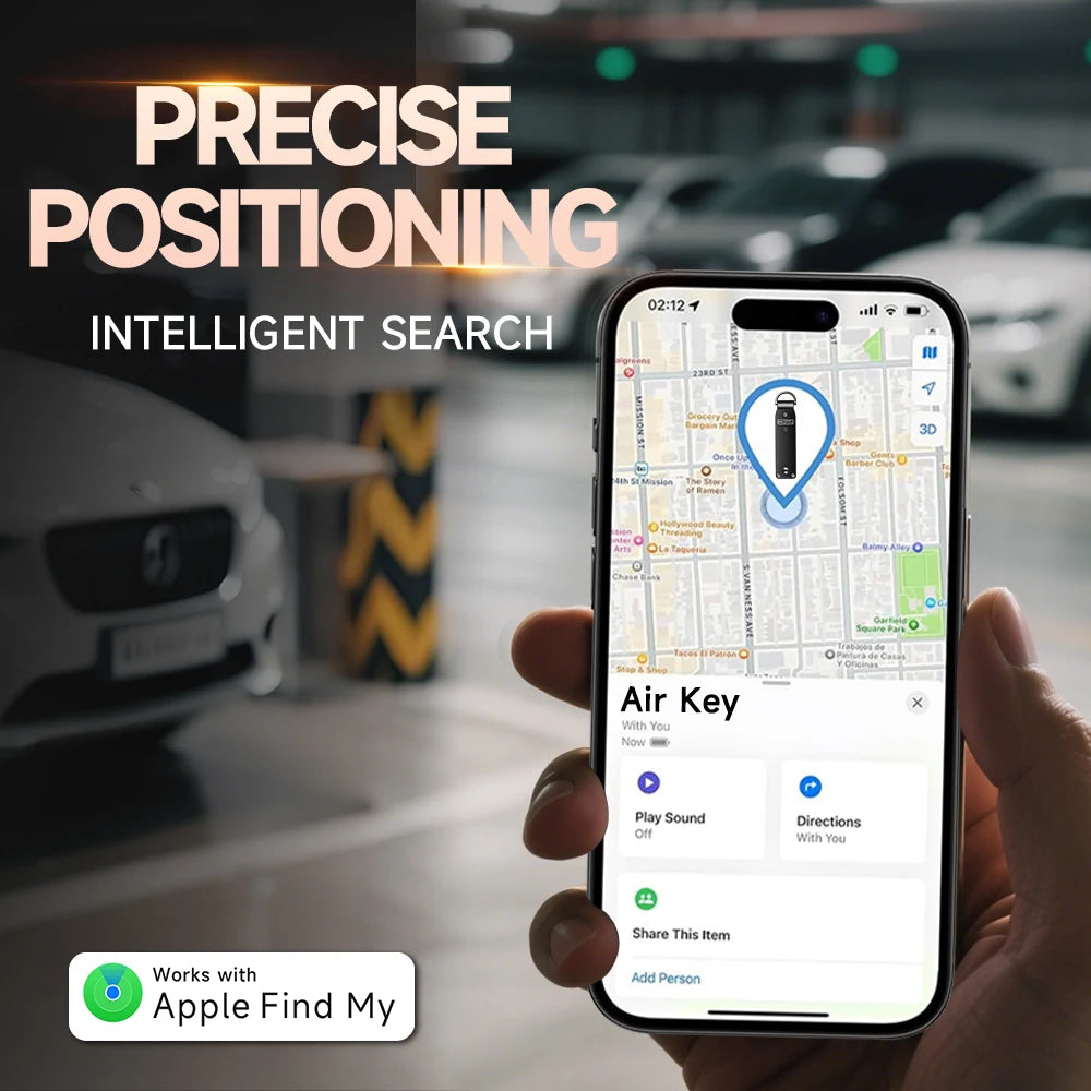 Schlüssel-Organizer funktioniert mit Apple Find My, integrierten Airtag-Chips, fasst 2–6 Schlüssel, Auto-Schlüsselanhänger mit GPS-Tracker, (nur iOS)