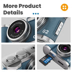 Mini-Daumenkamera, Retro-Digitalkamera, 1080P, Video, tragbar, Reise-Vlog, Anti-Shake-Kamera, unterstützt SD-Karte mit Bildschirm für Kinder